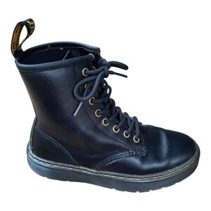 Dr. Martens Zavala Casual Combat Boots Black Leather Boots Unisex Size W6/M5